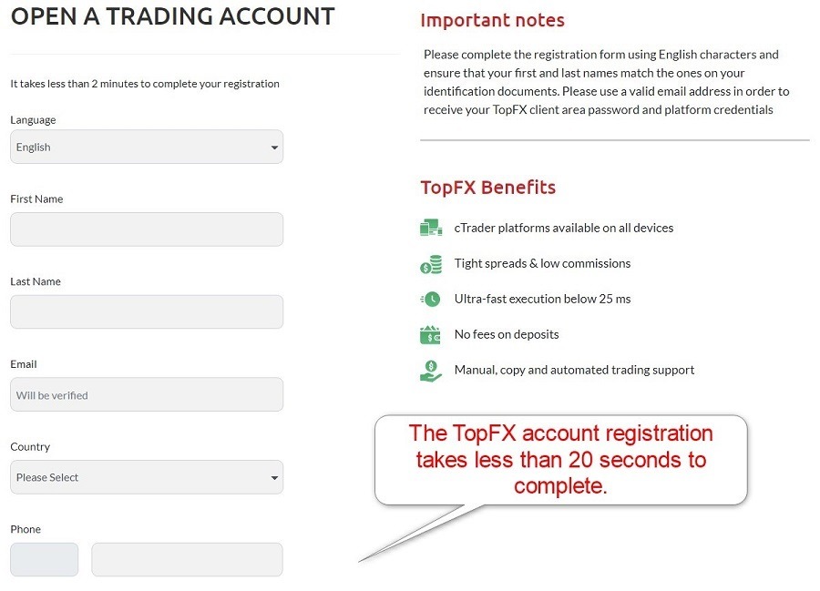 TopFX Account Opening